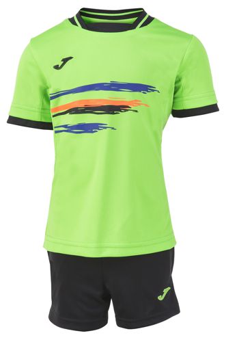 Conjunto camiseta+bermuda de niño JOMA SET JUNIOR verde y negro 500092.021