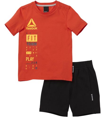 Conjunto de niño REEBOK ESSENTIALS naranja y negro BK4384