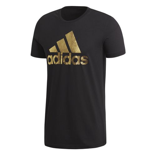 camiseta adidas negra y dorada