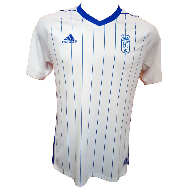 Camiseta réplica 2ª equipación de niño-a ADIDAS JR REAL OVIEDO 2019/2020 blanca y azul BR6844