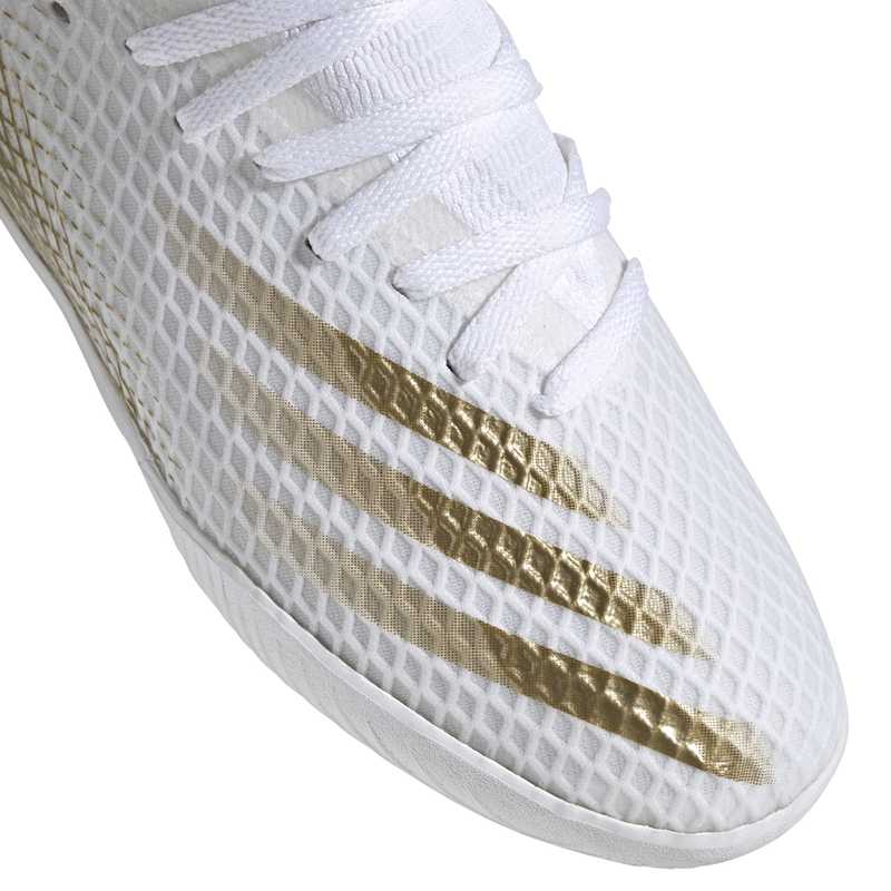 Zapatillas de fútbol sala para Niño color blanco y dorado