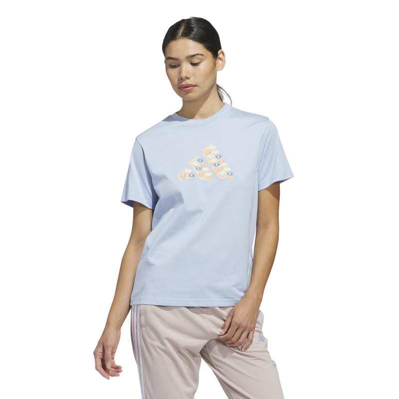 Camiseta manga corta para mujer ADIDAS UMBRELLAS azul claro KB2388