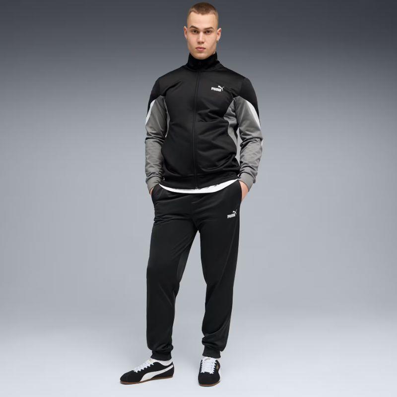 Chándal PUMA ESSENTIAL BLOCK POLY SUIT negro y gris 691767-01