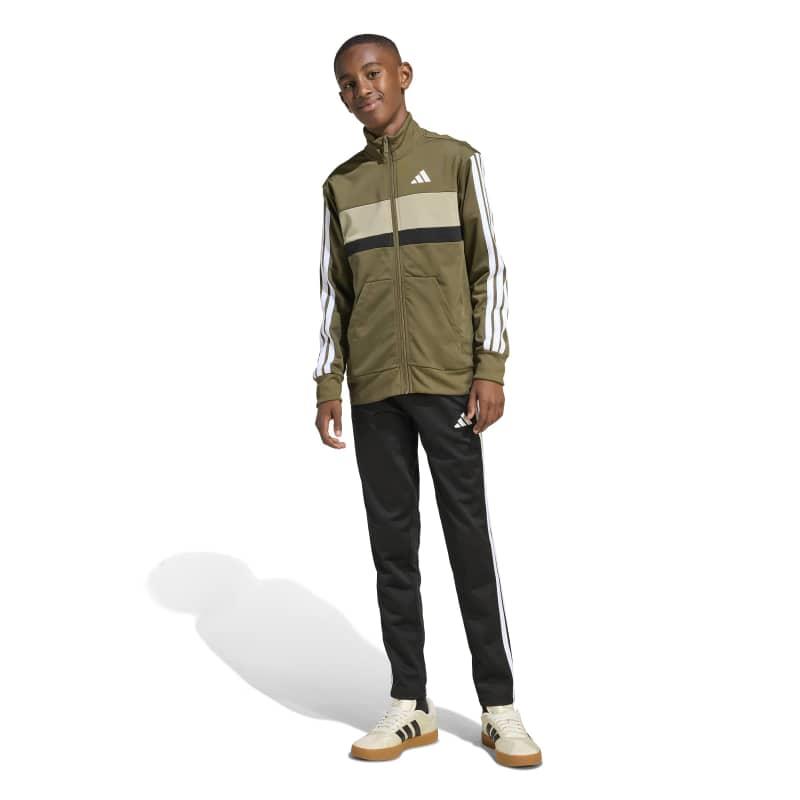 Chándal para niño ADIDAS 3S TIBERIO verde kaki y negro KC2124