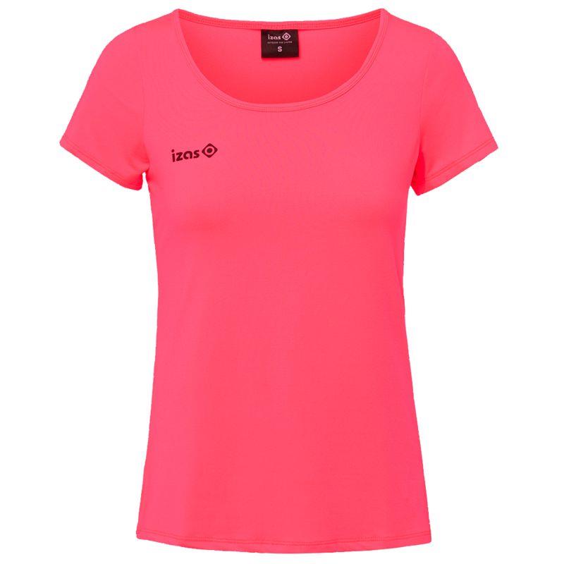 Camiseta manga corta para mujer IZAS VILA rosa flúor