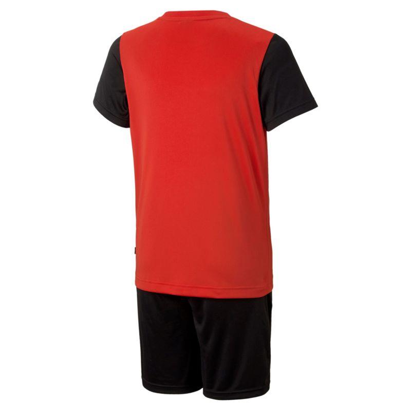 Conjunto camiseta y pantalón corto para niño-a PUMA SHORT POLYESTER SET rojo y negro