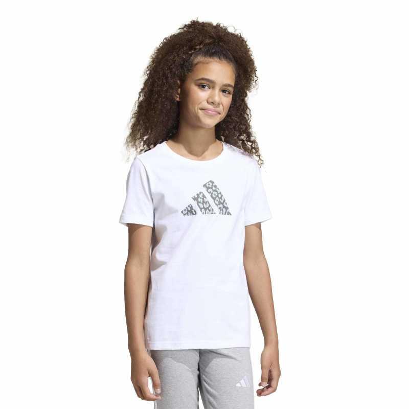 Camiseta manga corta para niña ADIDAS ANIMAL blanca KA2986