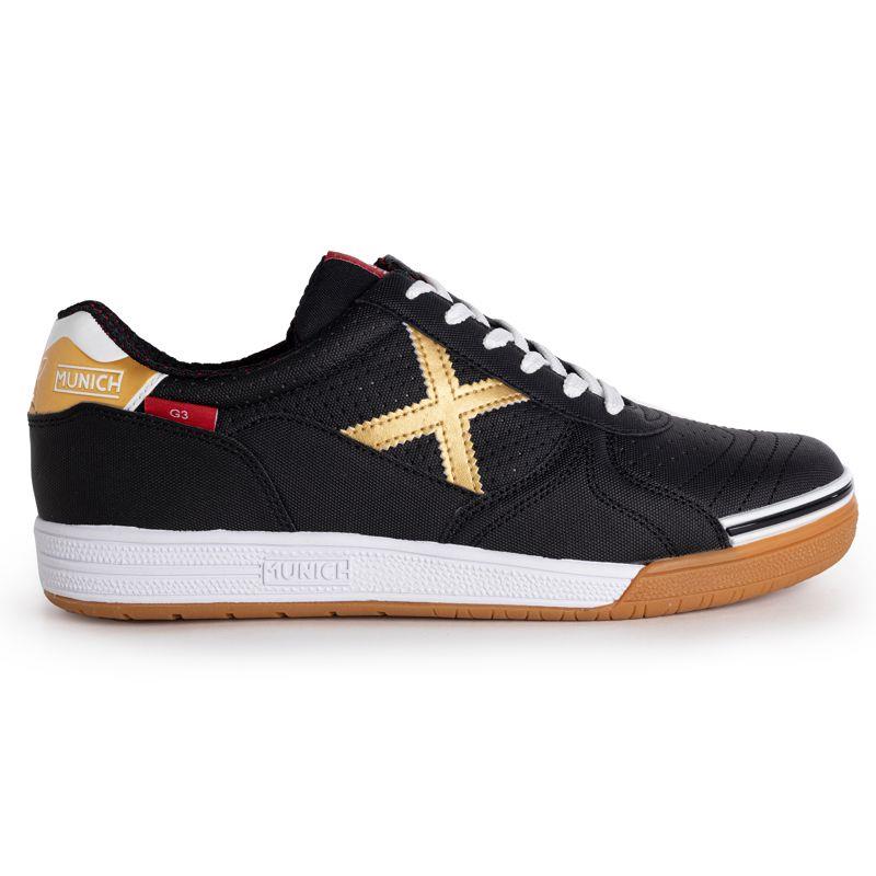 Zapatillas fútbol sala MUNICH G-3 PROFIT negra y dorada 3111356