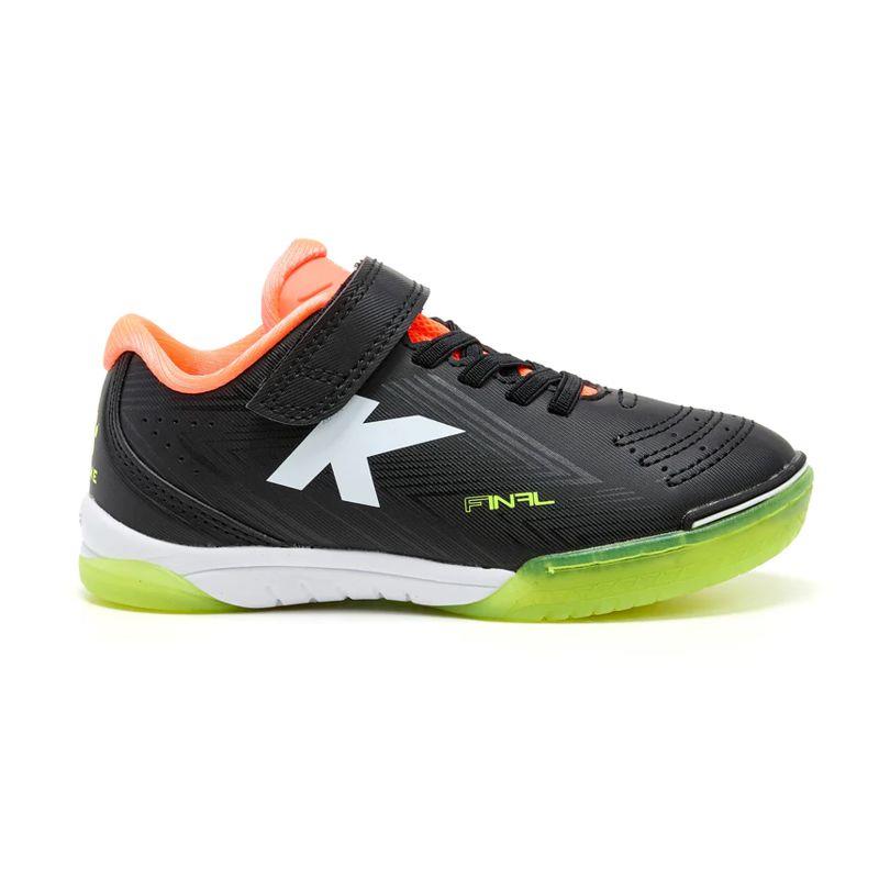 Zapatillas fútbol sala velcro para niño KELME FINAL ELASTIC INDOOR negra 35.144-026