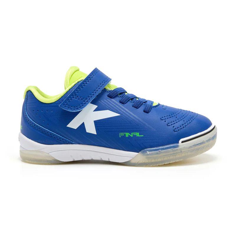 Zapatillas fútbol sala velcro para niño KELME FINAL ELASTIC INDOOR azul 35.144-003