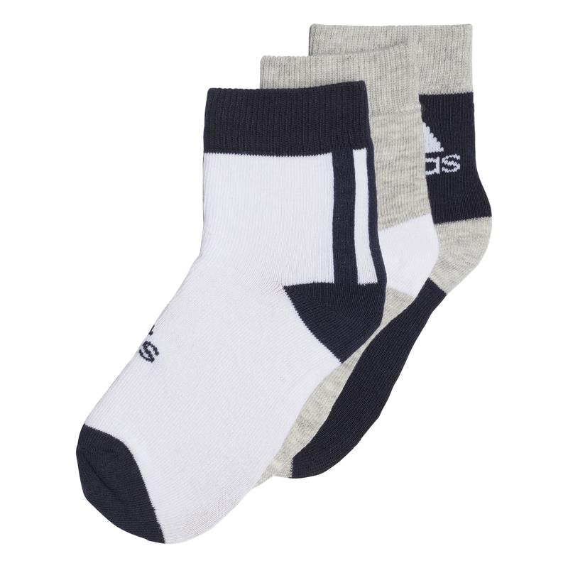 Pack calcetines bebé ADIDAS ANKLE S blanco, gris y marino H16378