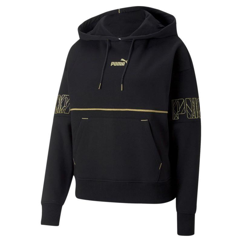 Sudadera con capucha para mujer PUMA POWER DECO GLAM negra 671756-01