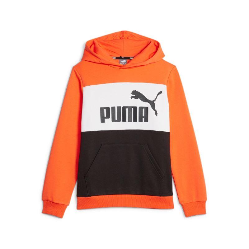 Sudadera con capucha para niño-a PUMA ESSENTIALS COLORBLOCK naranja y negro 849081-60