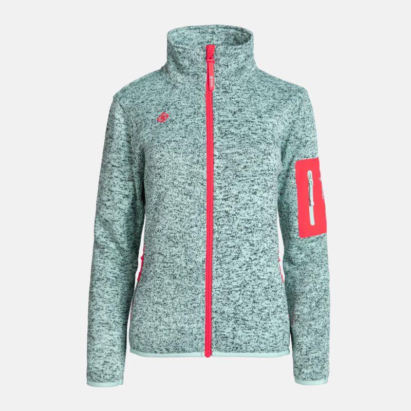 Chaqueta polar de mujer IZAS SAMAUN V3 verde agua y rosa flúor