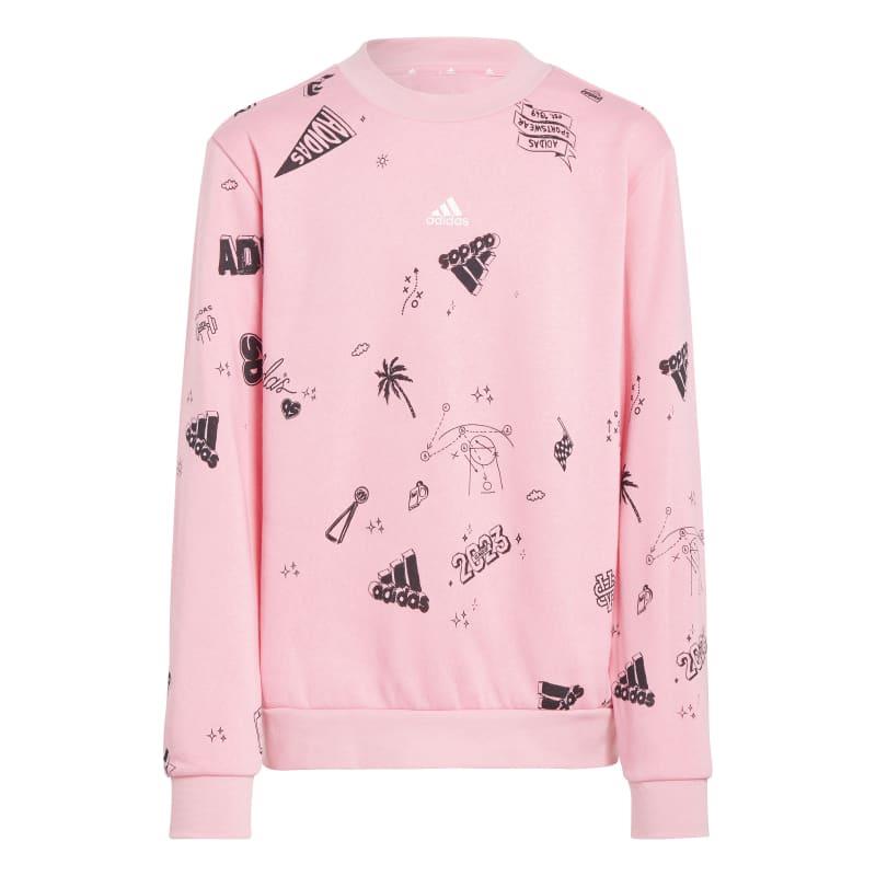 Sudadera para niña-o ADIDAS BRAND LOVE ALLOVER PRINT rosa IA1576