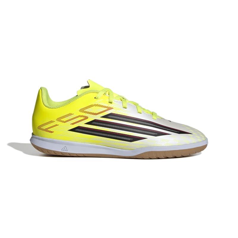 Botas de fútbol sala para niño ADIDAS F50 CLUB IN J blanca y amarillo JS1494
