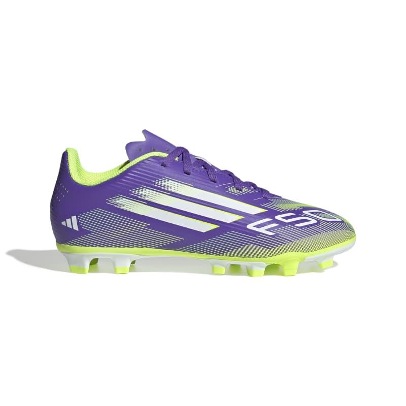 Botas de fútbol multitaco para niño ADIDAS F50 CLUB FG/MG J morada JI0030