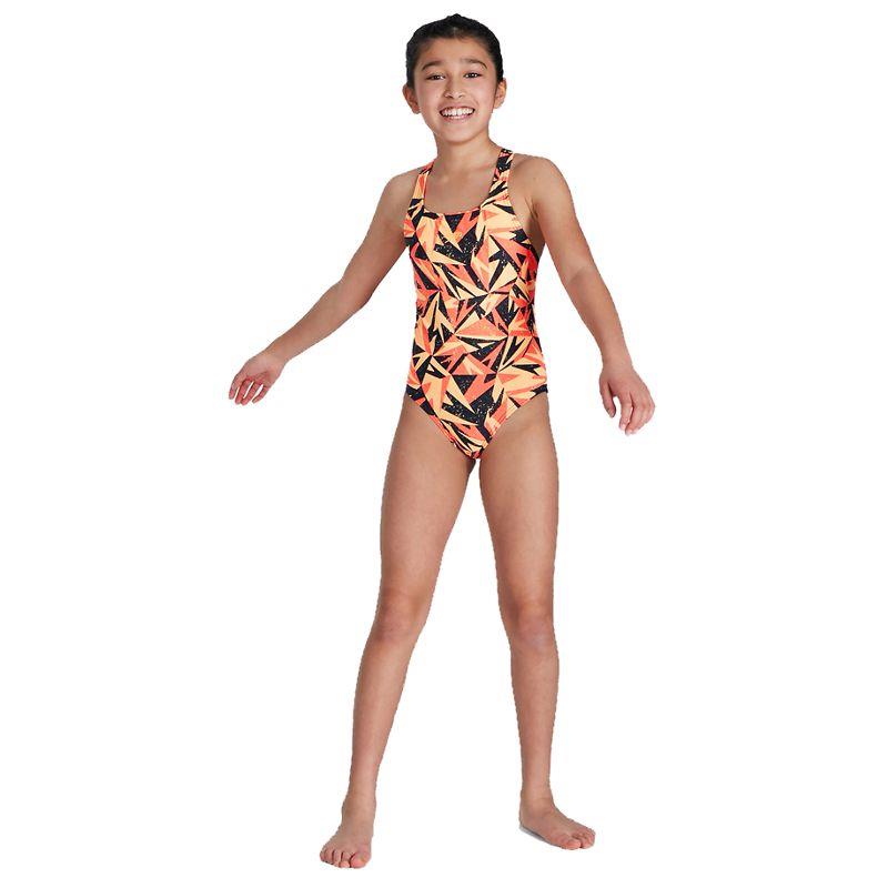 Bañador de piscina para niña SPEEDO HYPERBOOM ALLOVER MEDALIST naranja y varios 8-12858H130