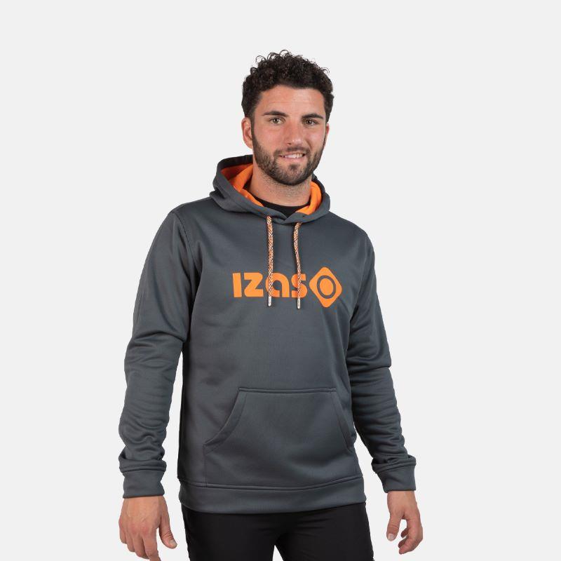 Sudadera con capucha IZAS DUERO gris y naranja