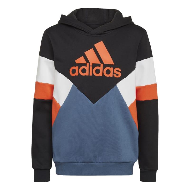 Sudadera con capucha para niño-a ADIDAS COLORBLOCK negra y azul HN8556