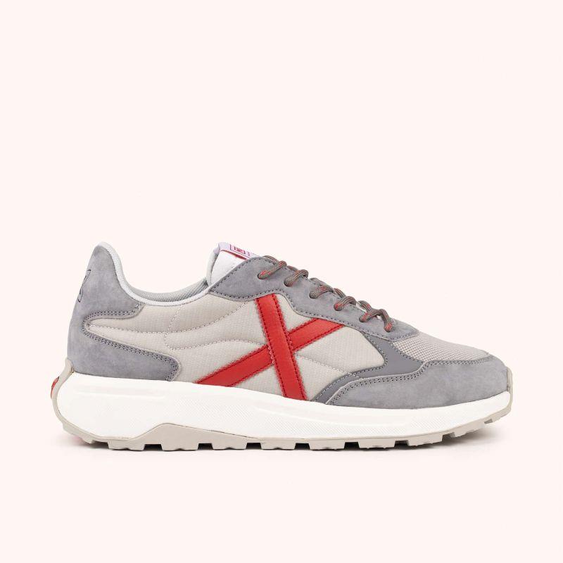 Zapatillas MUNICH BABEL gris y rojo 4599015