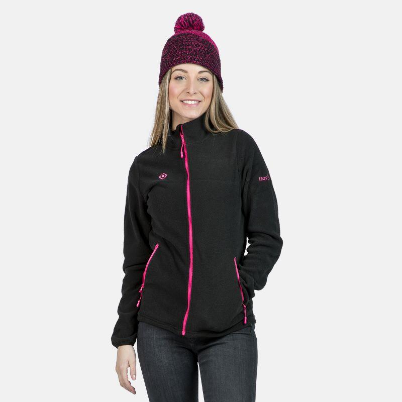 Chaqueta forro polar para mujer IZAS PADRU negro y rosa fucsia
