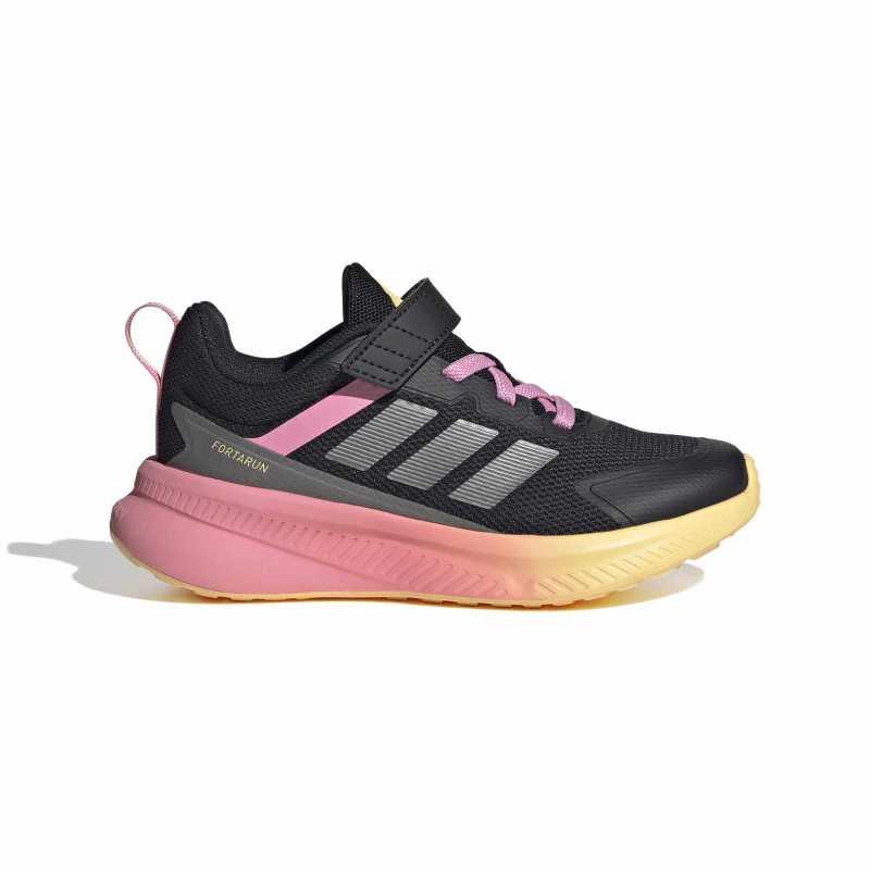 Zapatillas running niña ADIDAS FORTARUN 4.0 negra y rosa JR9831
