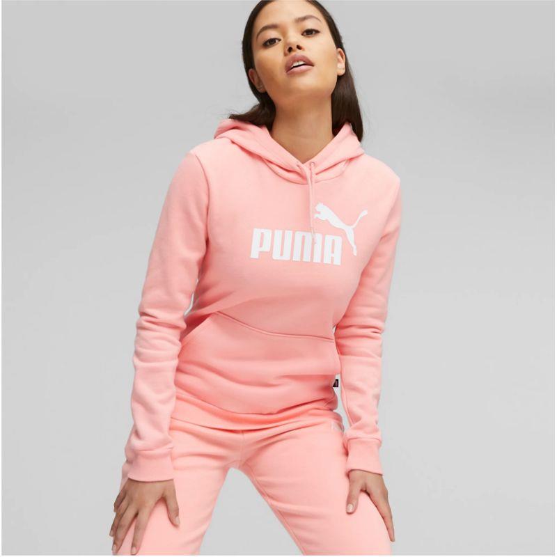 Sudadera con capucha para mujer PUMA ESSENTIALS LOGO rosa claro 586789-63