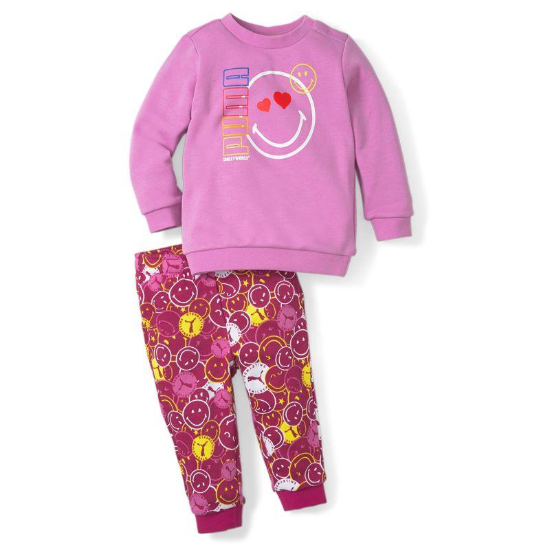 Conjunto sudadera + pantalón para niña PUMA x SMILEY WORLD rosa 846975-15