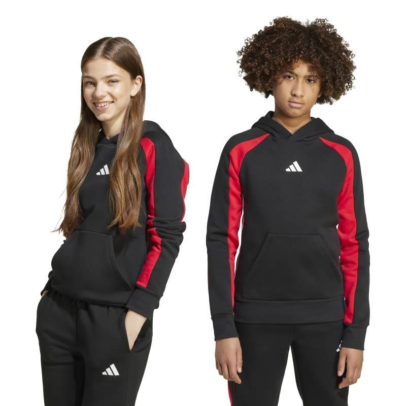 Sudadera con capucha para niño ADIDAS COLORBLOCK J negra y roja JW2491