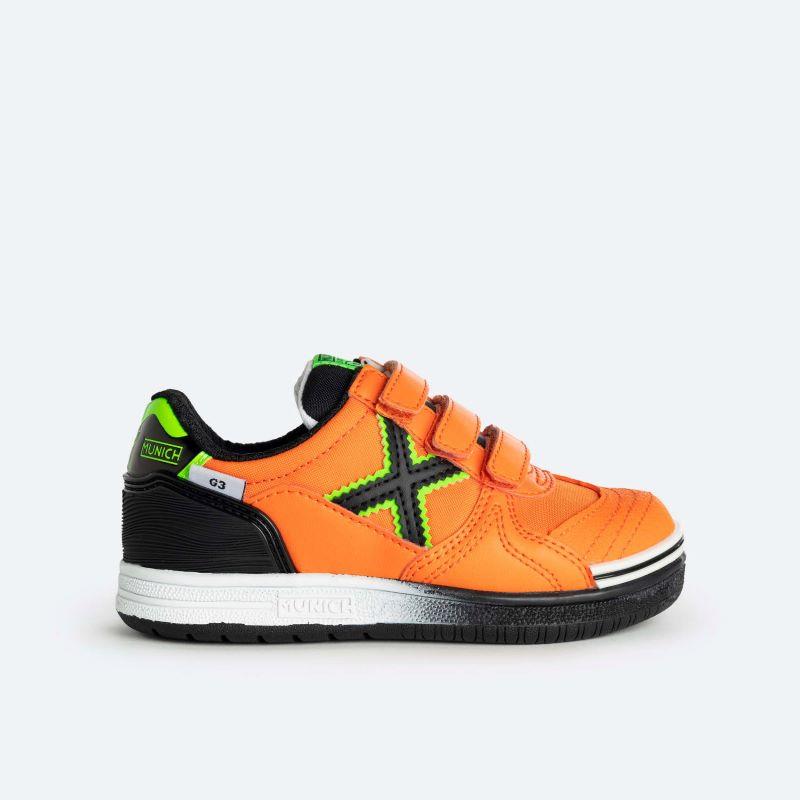 Zapatilla fútbol sala de niño-a MUNICH G-3 KID VCO INDOOR naranja 1514384