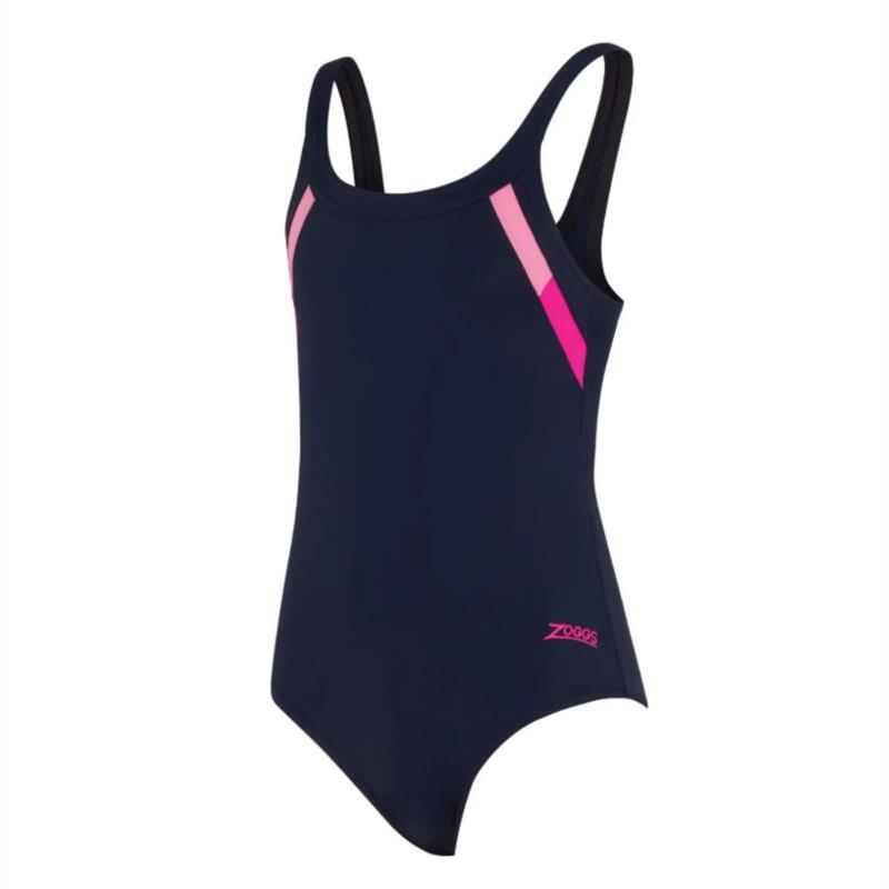 Bañador de piscina para niña ZOGGS SYDNEY U BACK JR azul marino y rosa 463316-NVPK
