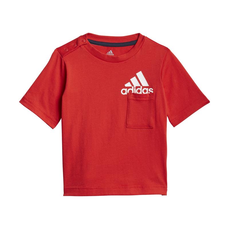 Conjunto camiseta y bermuda para niño-a ADIDAS BADGE OF SPORT SUMMER rojo y marino