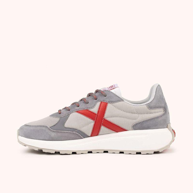 Zapatillas MUNICH BABEL gris y rojo