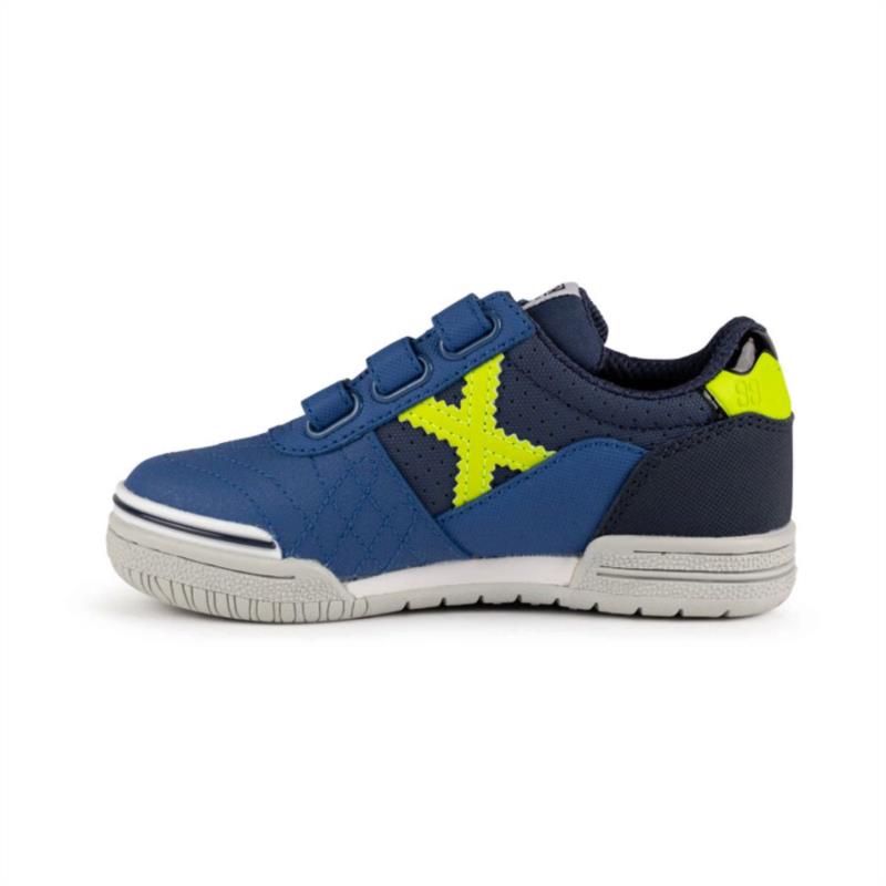 Zapatillas fútbol sala para niño MUNICH G-3 KID VCO azul y verde