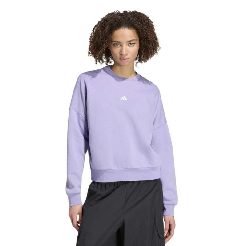Sudadera sin capucha para mujer ADIDAS ESSENTIALS SMALL LOGO lila KF8420