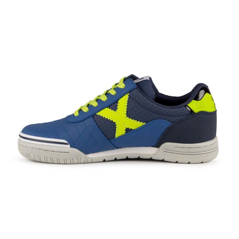 Zapatilla fútbol sala de niño MUNICH G-3 KID azul y verde