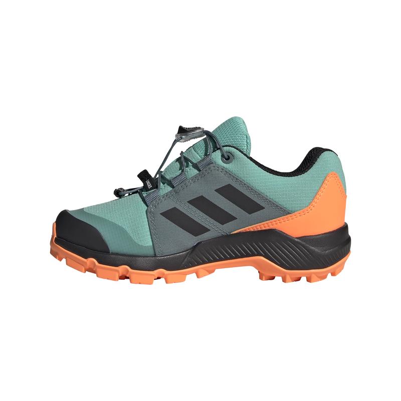 Bota de montaña baja de niña-o ADIDAS TERREX GTX K verde agua y naranja