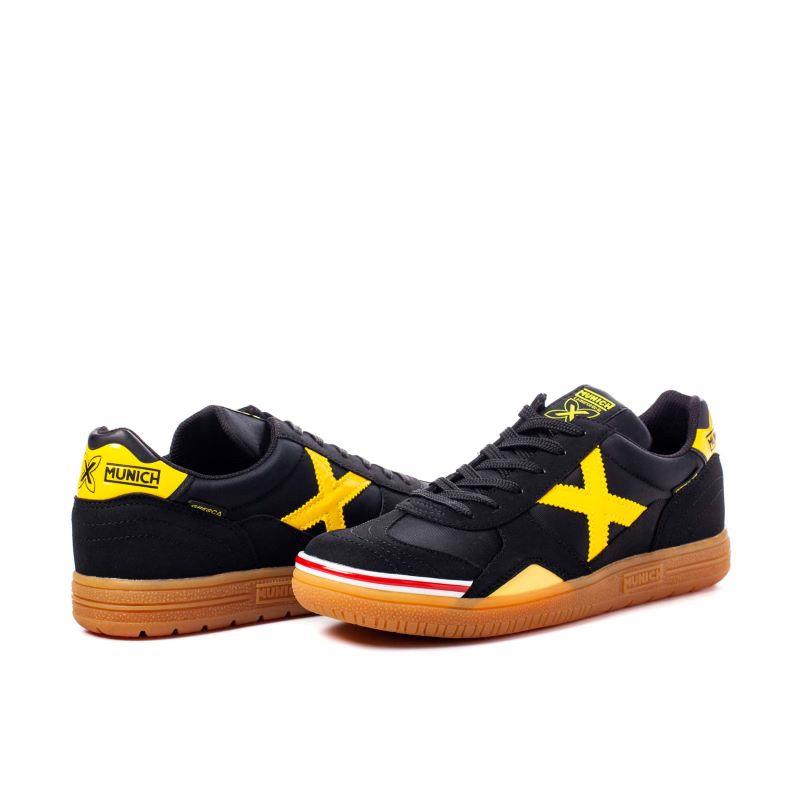 Zapatillas fútbol sala MUNICH GRESCA negra y amarilla