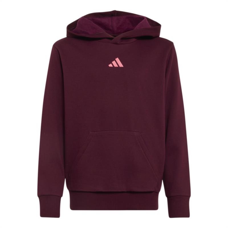 Sudadera con capucha para niño ADIDAS J 3S FL HD 225 granate KT3380